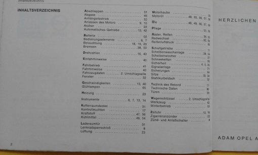 ORIGINAL OPEL Betriebsanleitung Handbuch Serviceheft Rekord D