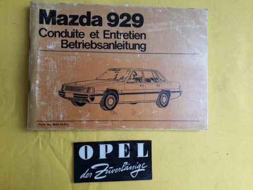 ORIGINAL Mazda Betriebsanleitung Serviceheft Handbuch Mazda 929 France