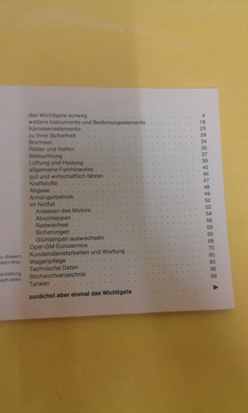 ORIGINAL OPEL Betriebsanleitung Handbuch Serviceheft Kadett D