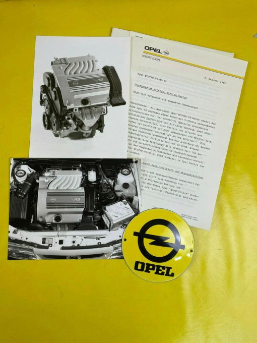 ORIGINAL OPEL Broschüre + Werksfotos, Vorstellung V6 Motor im Vectra A, Sammler