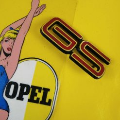 NEU + ORIG Opel Commodore B GS Emblem rot Logo Zeichen Schriftzug Chrom