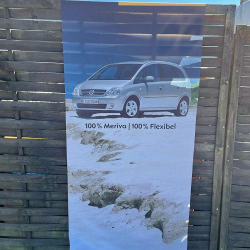 NEU + ORIGINAL Opel Meriva Fahne Werbung Reklame