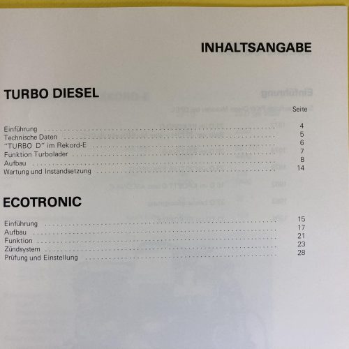Original Opel Infoheft Technische Neuheiten 2,3L Turbo Diesel Ecotronic