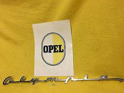 NEU+ORIG Opel Olympia Bj 1956 Emblem Schriftzug Chrom auf Kotflügel OVP NOS