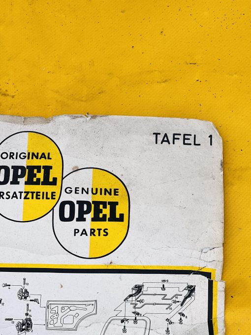 Opel Rekord C Tafel 1 Karosserieteile Übersicht Zeichnungen Original Sammler RAR