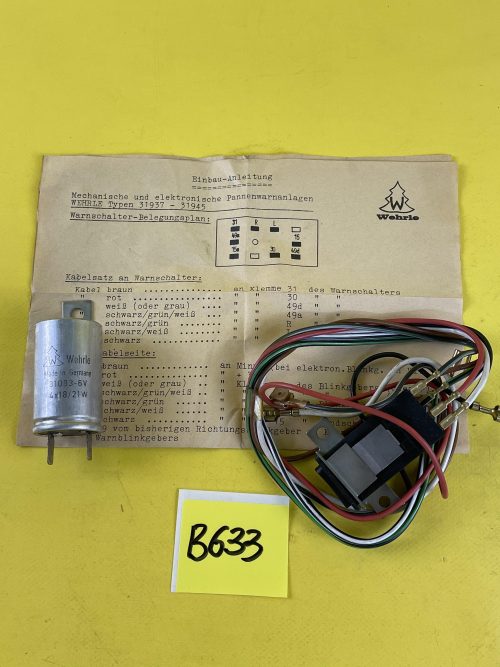 NEU + ORIGINAL NOS Universal Nachrüstsatz Warnblinker 6V Warnblinkschalter