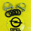 NEU + ORIGINAL Opel Olympia Rekord P1 P2 A Auspuffgummi Mitteltopf Endrohr Schellen