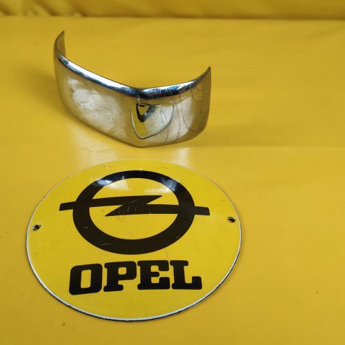 Blende Opel Rekord P1 Limousine Kombi Stoßstange Chrom Spange hinten Mitte Neu Original
