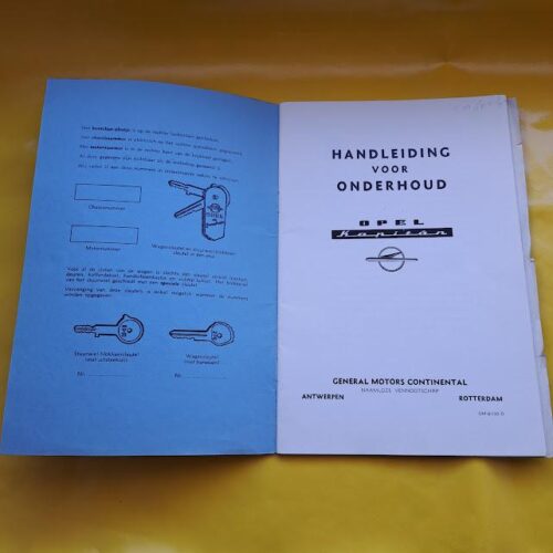 Betriebsanleitung Opel Kapitän P2,5 + PL2,6 Handbuch Handleiding Holländisch