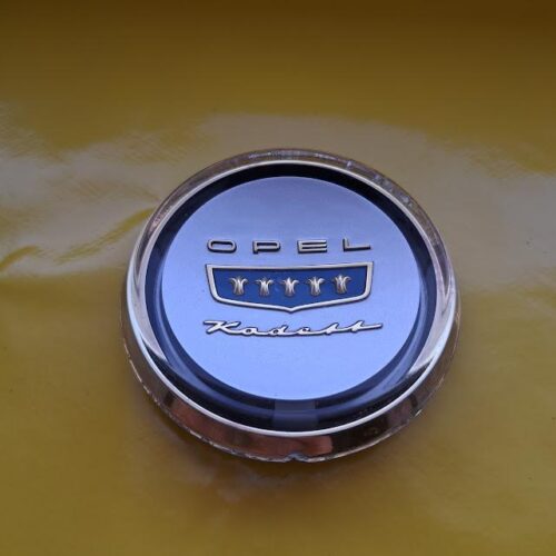 Emblem Lenkrad Hupe Opel Kadett A - Limousine Coupe - Schriftzug Chrom Original