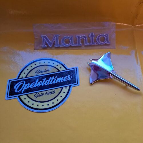 Schriftzug Rochen Opel Manta A Emblem Chrom Kotflügel Kofferdeckel Original Neu