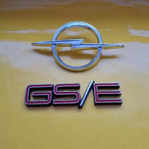 Emblem Schriftzug Chrom Opel Commodore A GS/E Satz Embleme rot Original Neu