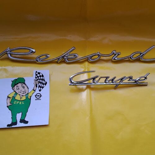 Emblem Schriftzug Chrom Opel Rekord A Coupe 4 + 6 Zylinder Embleme Original