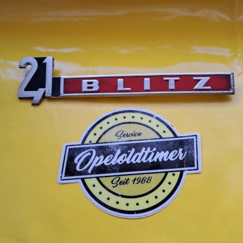 Emblem Opel Blitz 1,9 tonner Schriftzug Kotflügel 2,1 Blitz rot Original