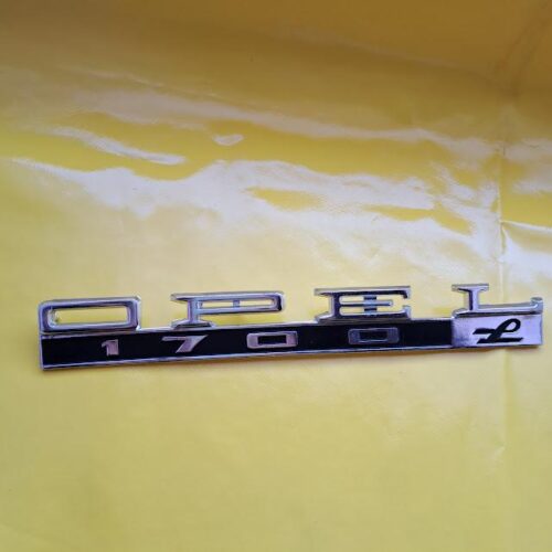 Emblem Opel Rekord A R3 - Schriftzug 1700L Chrom Kofferdeckel Original Neu