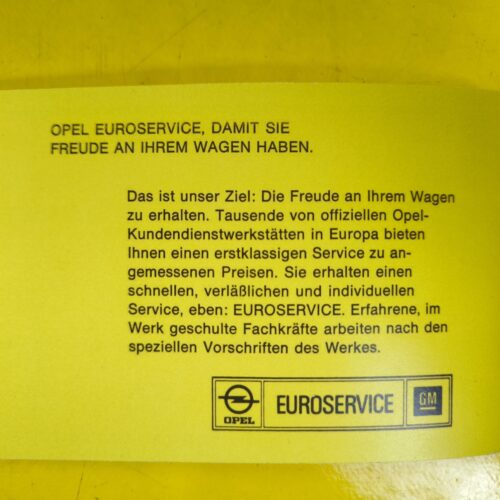 Inspektion Opel Monza Senator A Commodore B C Admiral Diplomat B Heft Euroservice Neu