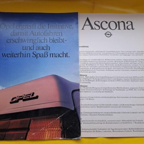 Prospekt Broschüre Opel Ascona / Kadett / Manta / Rekord / Commodore / Senator