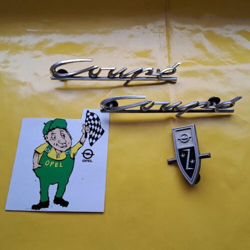 Satz Embleme - Coupe - Opel Rekord A + B Coupe Schriftzug Logo Original
