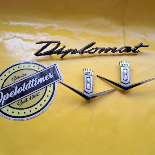 Set Emblem Opel Diplomat A V8 5,4 Limousine Coupe Schriftzug chrom Original