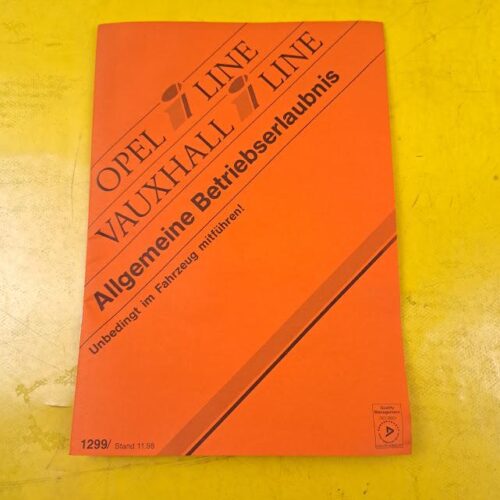 Opel Vauxhall Allgemeine Betriebserlaubnis Irmscher Räder 6J x 15 H2 - 76110427